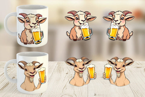 Mug Wrap Goat Beer Day Sublimation artnoy 