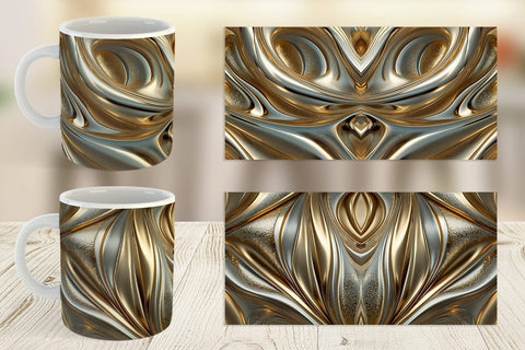 Mug Wrap Golden Wave Sublimation artnoy 