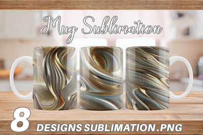 Mug Wrap Golden Wave Sublimation artnoy 
