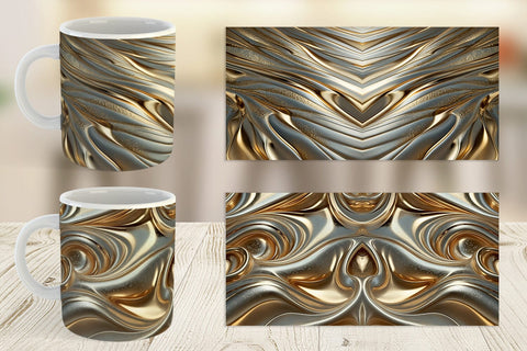 Mug Wrap Golden Wave Sublimation artnoy 