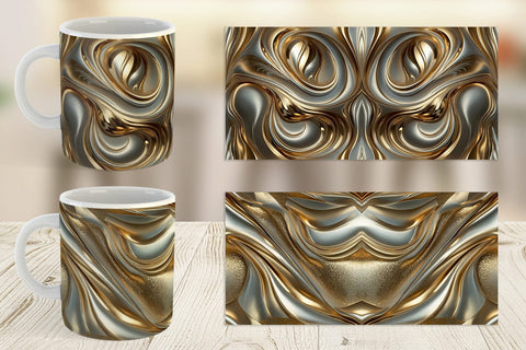 Mug Wrap Golden Wave Sublimation artnoy 