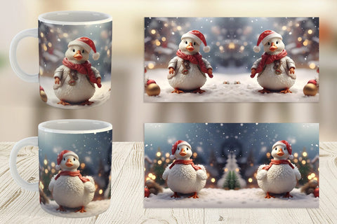 Mug Wrap Goose Christmas Sublimation artnoy 