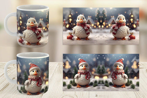 Mug Wrap Goose Christmas Sublimation artnoy 