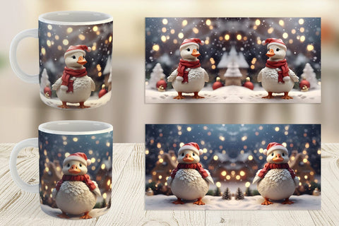 Mug Wrap Goose Christmas Sublimation artnoy 