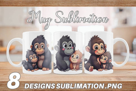 Mug Wrap Gorilla Mother's Day Sublimation artnoy 