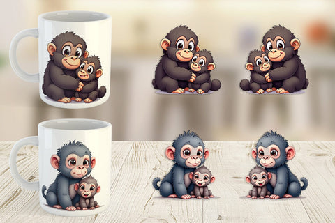 Mug Wrap Gorilla Mother's Day Sublimation artnoy 