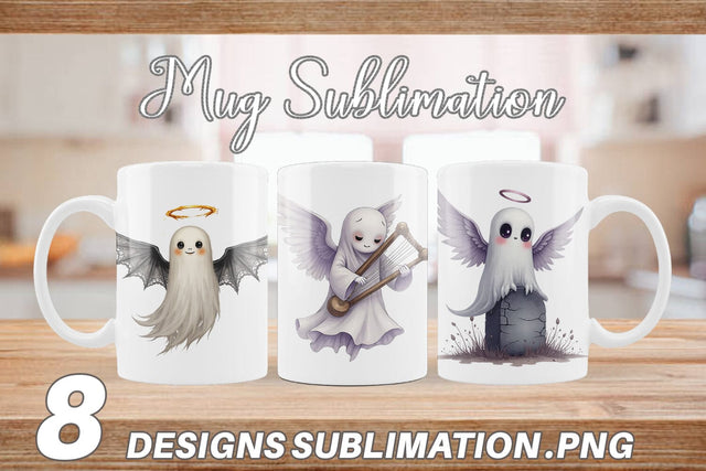 Mug Wrap Gothic Angel Ghosts Sublimation artnoy 