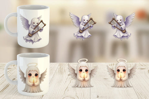 Mug Wrap Gothic Angel Ghosts Sublimation artnoy 