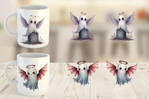Mug Wrap Gothic Angel Ghosts Sublimation artnoy 