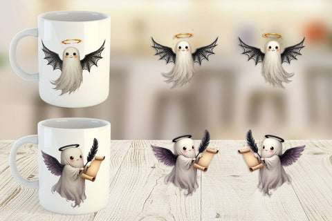 Mug Wrap Gothic Angel Ghosts Sublimation artnoy 