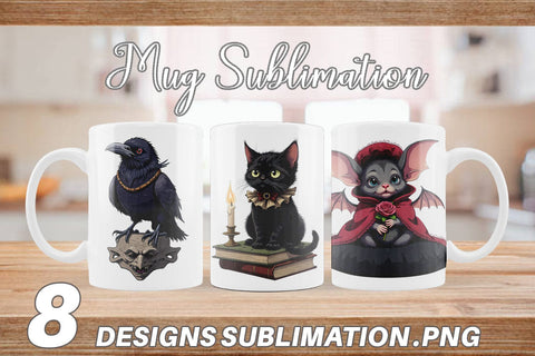 Mug Wrap Gothic Baby Animals Sublimation artnoy 
