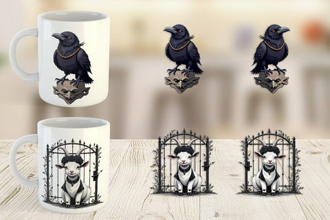 Mug Wrap Gothic Baby Animals Sublimation artnoy 