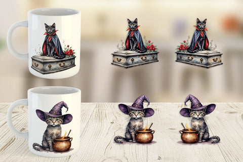 Mug Wrap Gothic Catloween Sublimation artnoy 