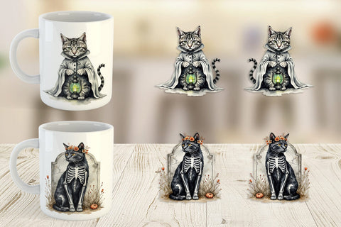 Mug Wrap Gothic Catloween Sublimation artnoy 