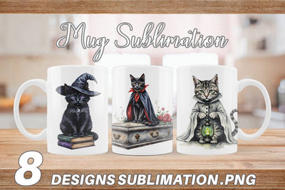 Mug Wrap Gothic Catloween Sublimation artnoy 