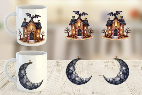 Mug Wrap Gothic Elegance Watercolor Christmas Sublimation artnoy 