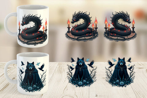 Mug Wrap Gothic Enchanted Beasts Sublimation artnoy 
