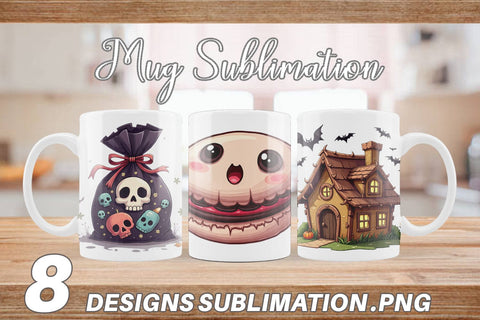 Mug Wrap Gothic Halloween Candies and Treats Sublimation artnoy 