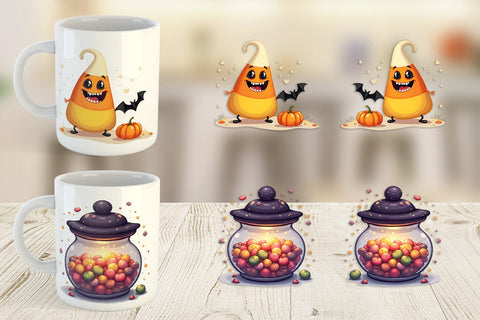 Mug Wrap Gothic Halloween Candies and Treats Sublimation artnoy 
