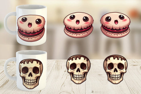 Mug Wrap Gothic Halloween Candies and Treats Sublimation artnoy 