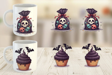 Mug Wrap Gothic Halloween Candies and Treats Sublimation artnoy 