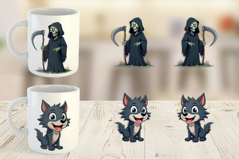 Mug Wrap Gothic Halloween Characters Sublimation artnoy 