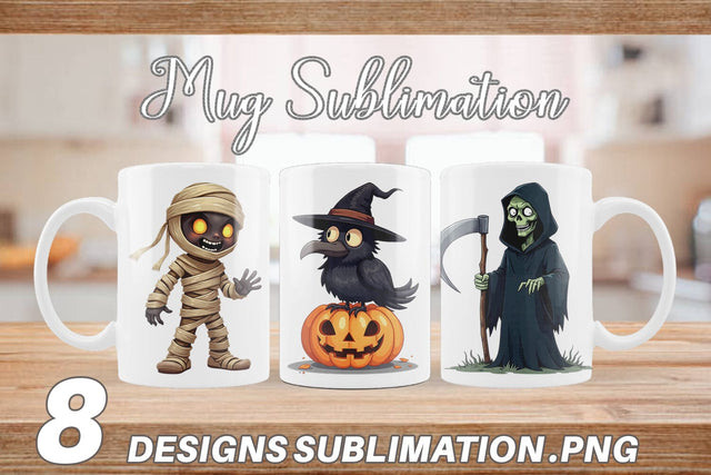 Mug Wrap Gothic Halloween Characters Sublimation artnoy 
