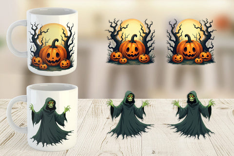 Mug Wrap Gothic Halloween Creatures Sublimation artnoy 