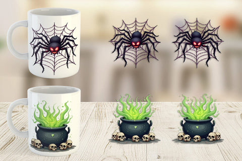 Mug Wrap Gothic Halloween Creatures Sublimation artnoy 