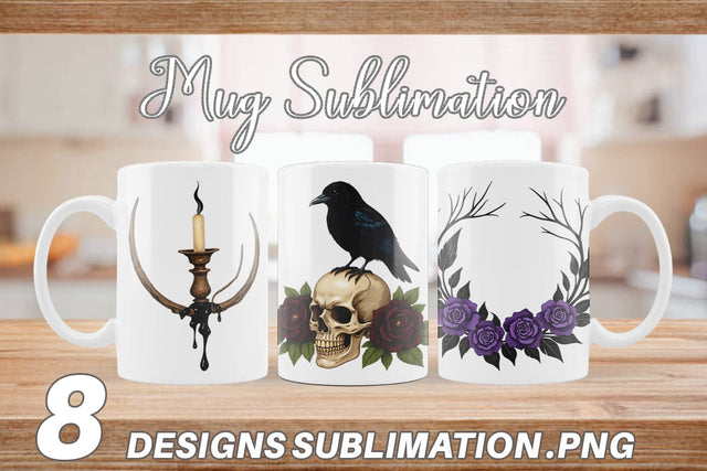 Mug Wrap Gothic Halloween Elegance Sublimation artnoy 