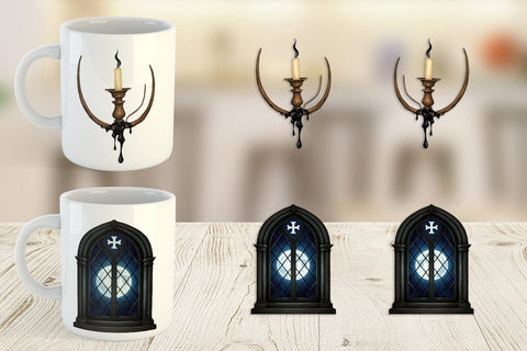 Mug Wrap Gothic Halloween Elegance Sublimation artnoy 
