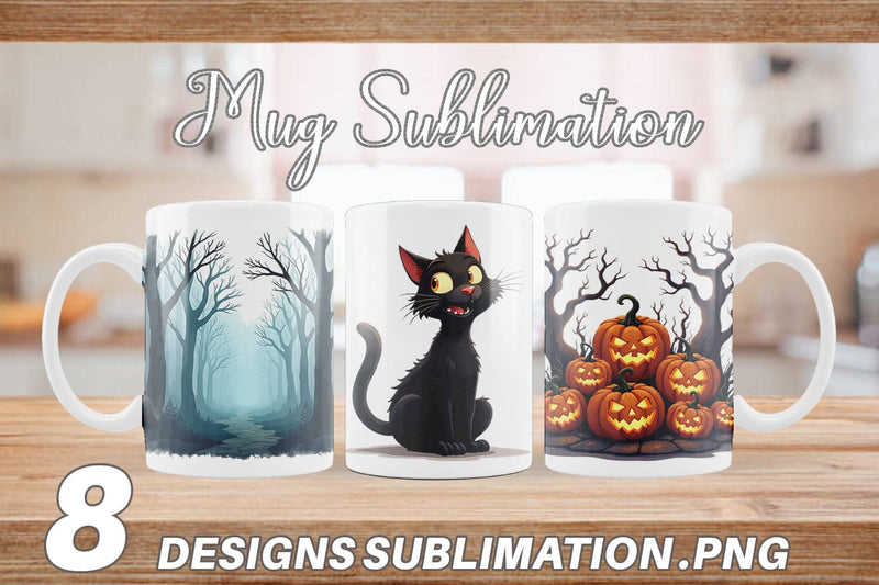 Mug Wrap Gothic Halloween Haunted Forest Sublimation artnoy 