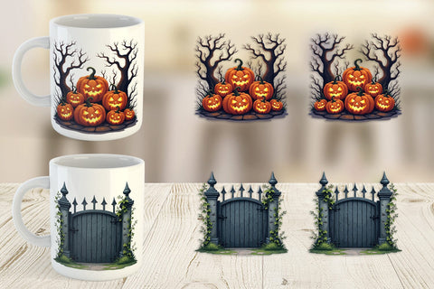 Mug Wrap Gothic Halloween Haunted Forest Sublimation artnoy 