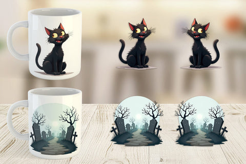 Mug Wrap Gothic Halloween Haunted Forest Sublimation artnoy 