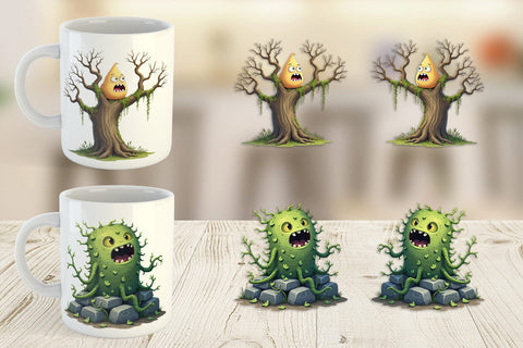 Mug Wrap Gothic Halloween Plants and Herbs Sublimation artnoy 