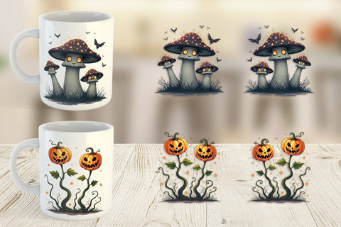 Mug Wrap Gothic Halloween Plants and Herbs Sublimation artnoy 