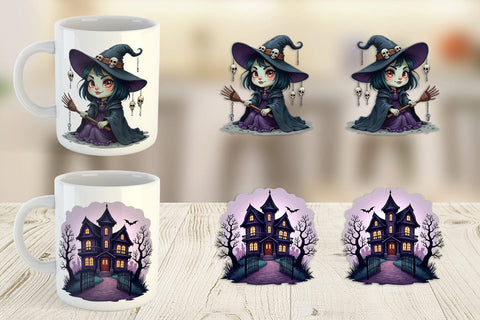 Mug Wrap Gothic Halloween Set Sublimation artnoy 