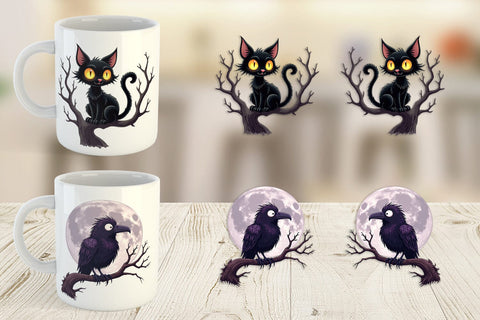 Mug Wrap Gothic Halloween Set Sublimation artnoy 