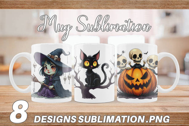 Mug Wrap Gothic Halloween Set Sublimation artnoy 