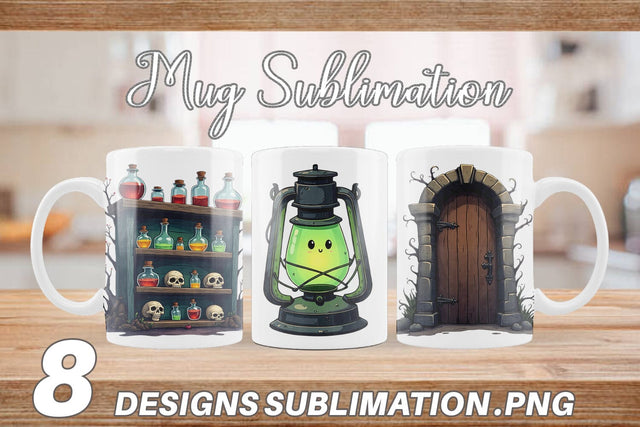 Mug Wrap Gothic Haunted Objects Sublimation artnoy 