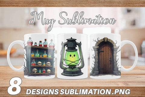 Mug Wrap Gothic Haunted Objects Sublimation artnoy 