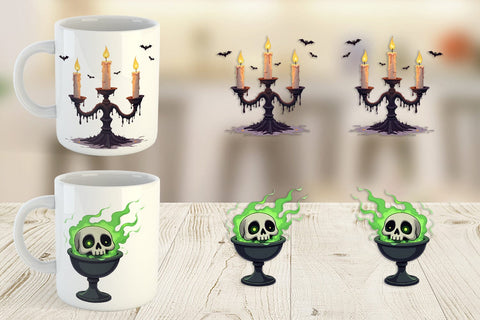 Mug Wrap Gothic Haunted Objects Sublimation artnoy 