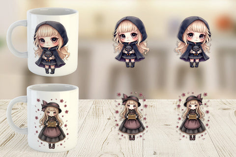 Mug Wrap Gothic Lolita Dolls Sublimation artnoy 