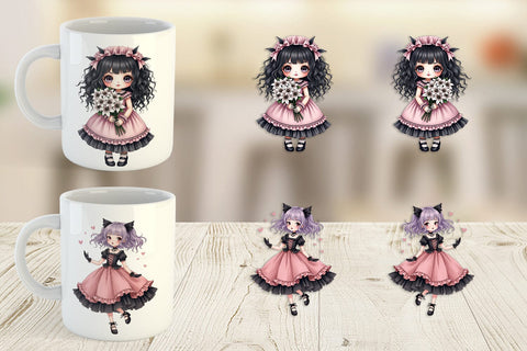 Mug Wrap Gothic Lolita Dolls Sublimation artnoy 
