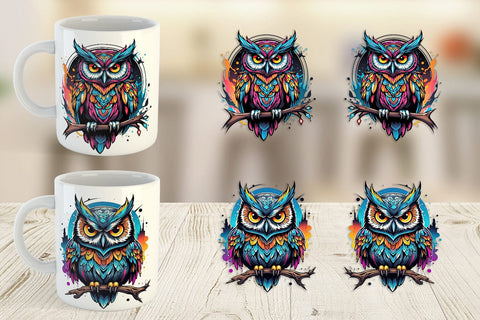 Mug Wrap Gothic Owl Sticker Sublimation artnoy 
