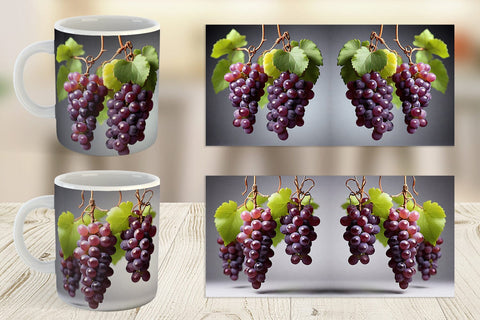 Mug Wrap Grapes Fruit Sublimation artnoy 