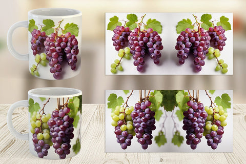 Mug Wrap Grapes Fruit Sublimation artnoy 