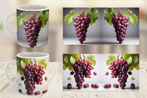Mug Wrap Grapes Fruit Sublimation artnoy 