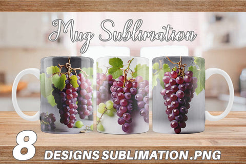 Mug Wrap Grapes Fruit Sublimation artnoy 