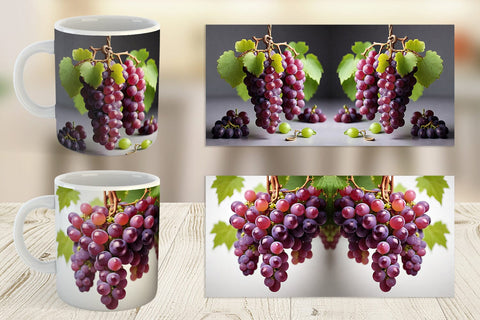 Mug Wrap Grapes Fruit Sublimation artnoy 
